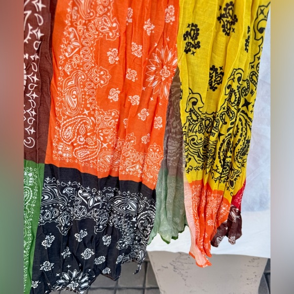 Dressed In Lala Bandana Baby Skirt Colorful Patchwork Maxi Skirt - XS - Picture 2 of 6